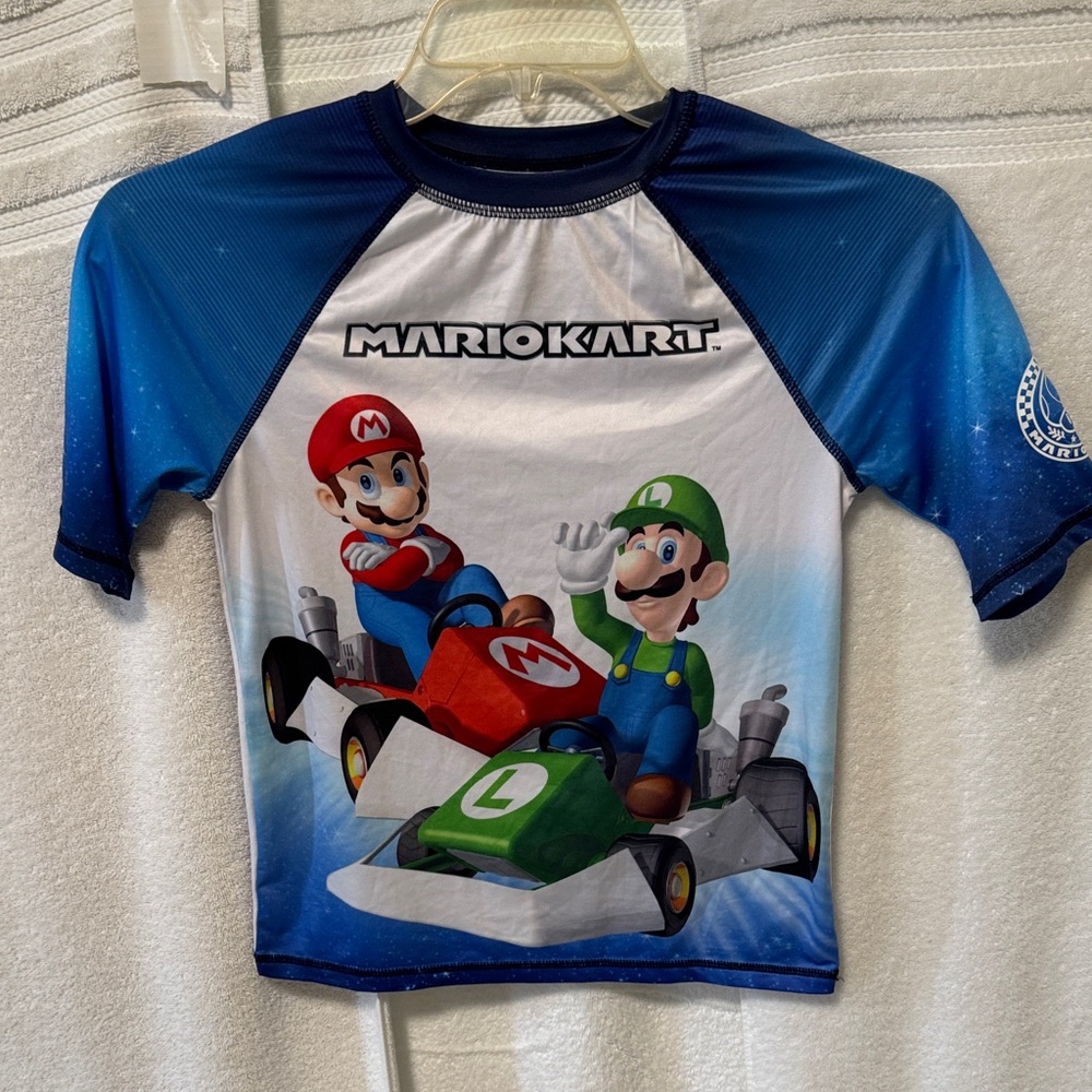 Mario Kart Kids' Blue Rash Guard ZZ112